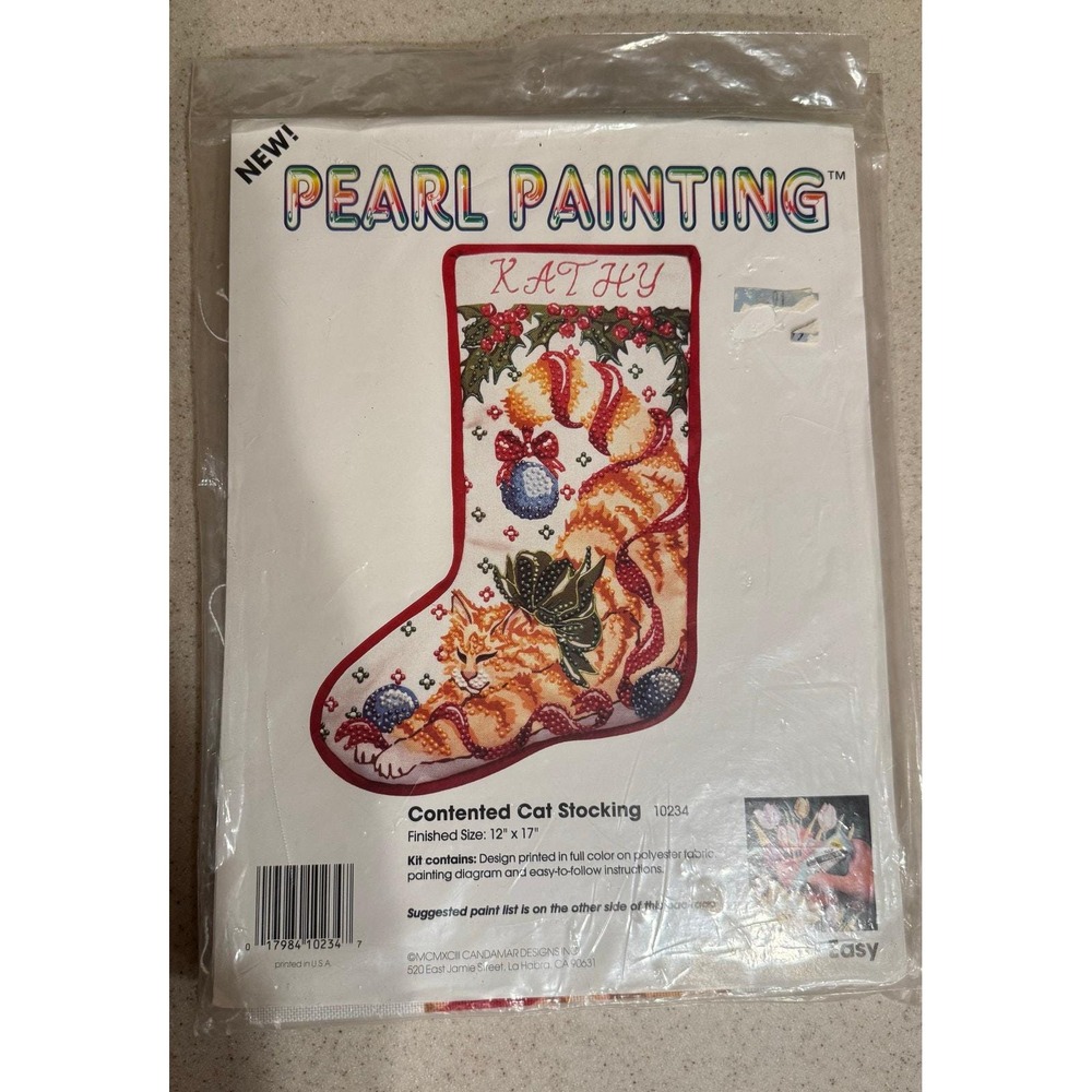 Christmas Stocking Pearl Painting Candamar Printed Fabric